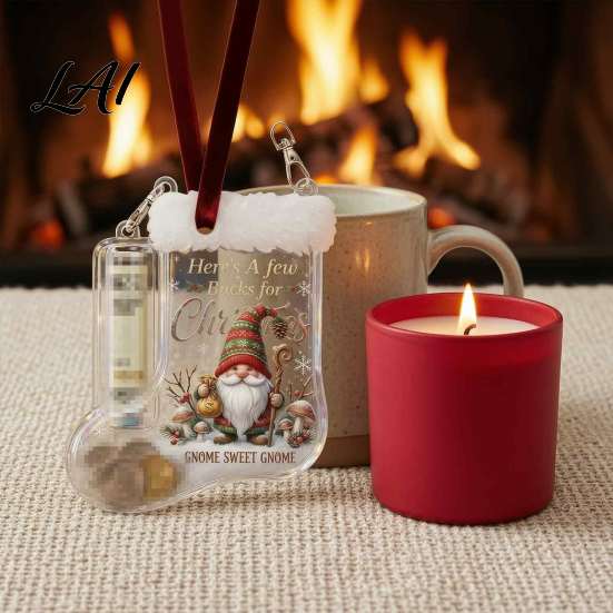 Ornament for Christmas Tree Cash Gift Stocking Money Holder Hanging Ornament Unique Acrylic Keepsake Xmas Decoration Fun Secret Santa Present