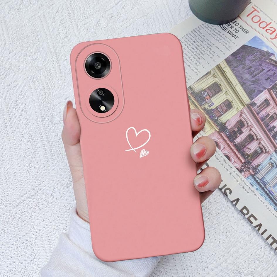 Fashion Love Heart Phone Cases For Oppo A1 A1K A7 A11 A15 A35 A52 A55 Soft Liquid Silicone Anti Slip Durable Shockproof Protective Shell For Oppo Capa