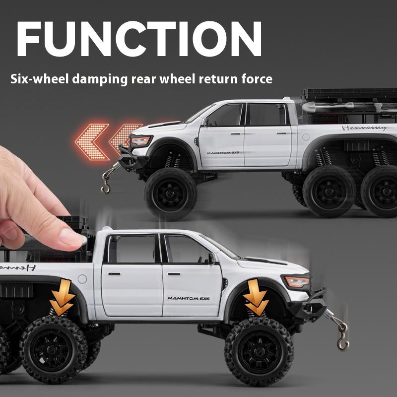 1/24 Alloy Die-cast Dodge Mammoth Truck Model Simulation Sound and Light Children's Toy Car Boy's Birthday Gift Collection Ornaments