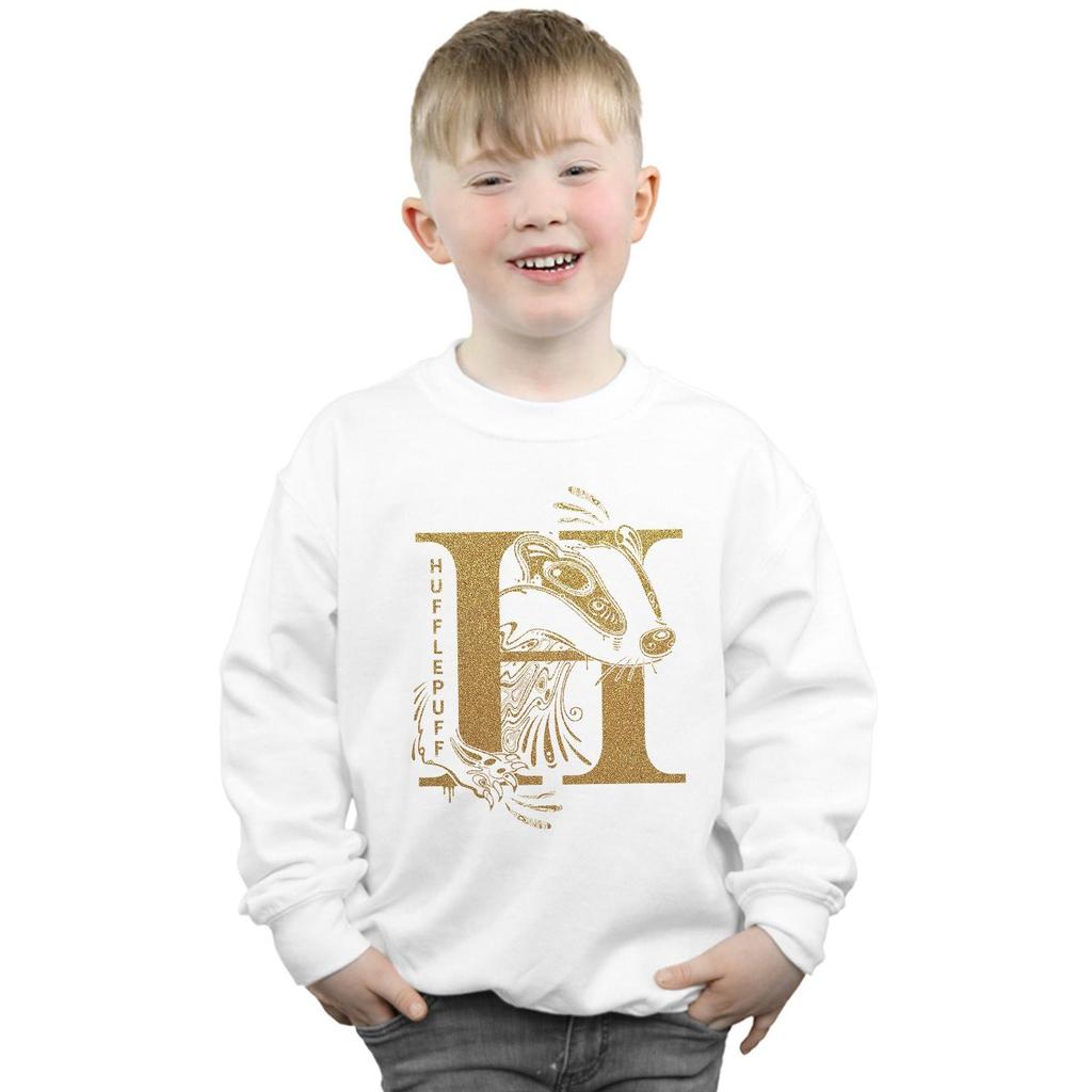 HARRY POTTER Hufflepuff Glitzer-Sweatshirt für Jungen