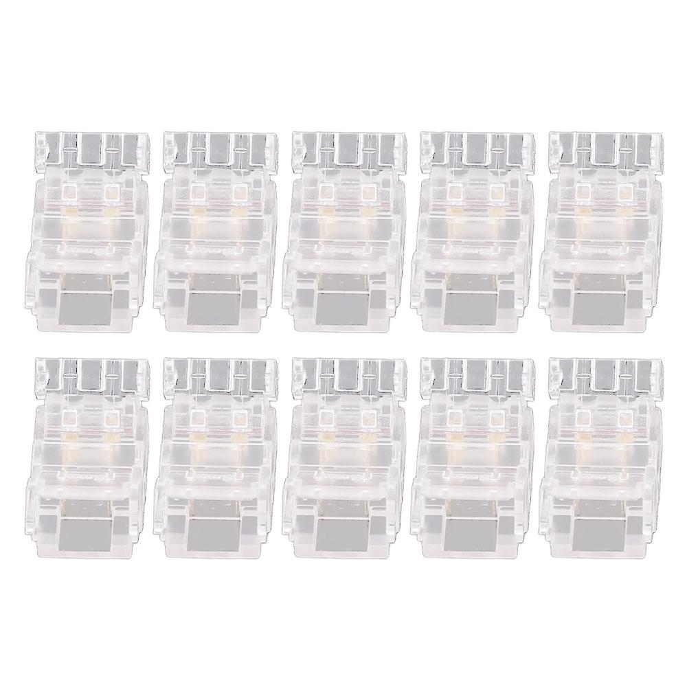 10pcs 8mm COB LED Strip Connector 2Pin LED Adapter Connector Easy LED Strip Connector For School