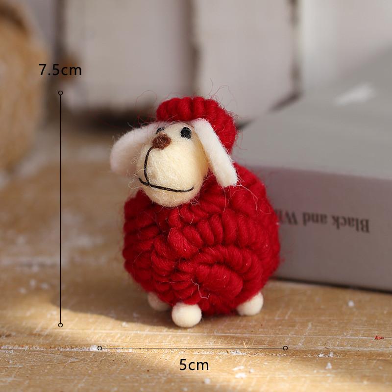 Festive Tabletop Christmas Tree Decor Felt Sheep Modern Design Holiday Parties