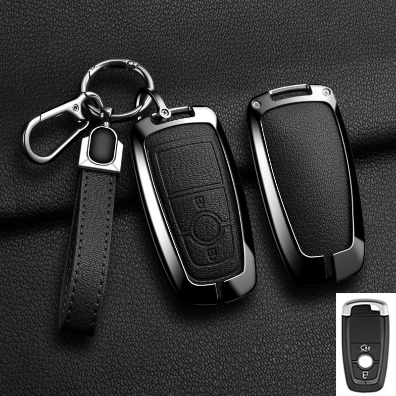 Zinc Alloy Leather For Lincoln Corsair Nautilus Aviator Navigator Continental Car Key Case Shell Keychain Keyring Car Key Cover