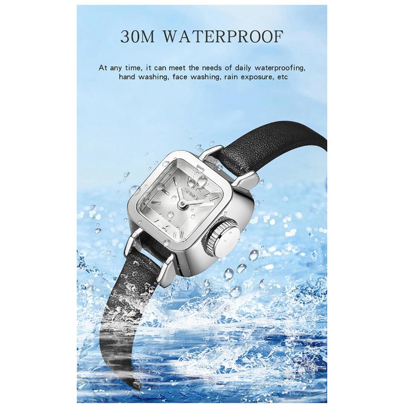 SANDA Fashion Elegantes Design Quadratisches Zifferblatt Wasserdicht Quarzwerk Business Damen Analoge Armbanduhr