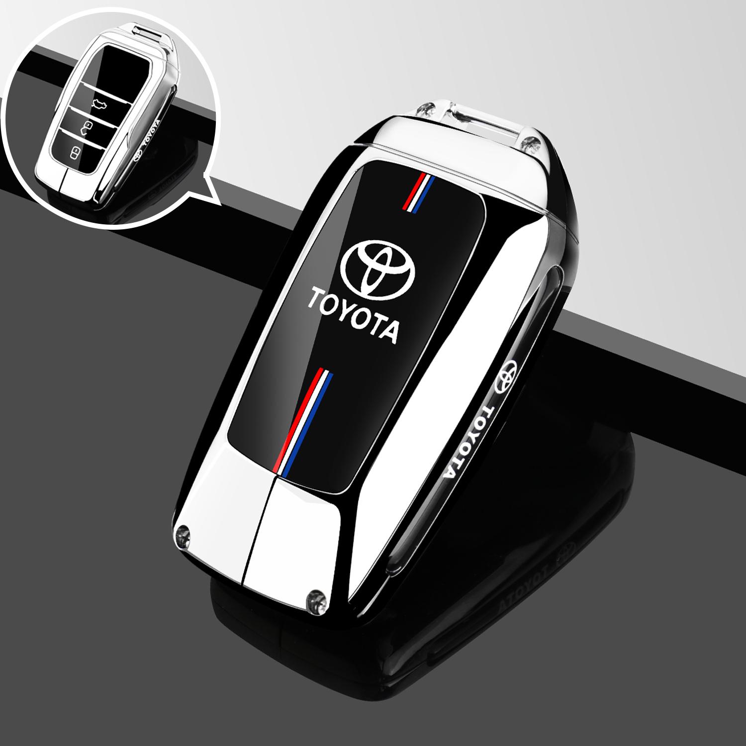 

For Toyota Prius Camry Corolla CHR C-HR RAV4 Land Cruiser Keychain Auto Accessories Car Smart Key Case Cover Protector Shell Fob