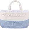 Baby Diaper Storage Basket With Removable Dividers And Cotton Rope For Nursery Organization
