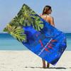 Tropical Fish & Monstera Beach Towel Patterned Sunscreen And Windproof Suitable For Swimming Pool Camping Travel