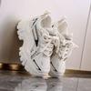 Autumn Women's Shoes New Mesh Heightening Sports Shoes Small Popular Thick-soled Dad Shoes