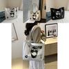 Stylish Fashionable Tote Bag For College Students Versatile Shoulder Carrying Black And White