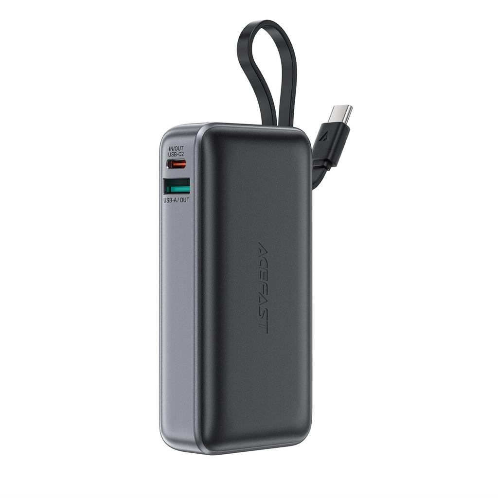 Powerbank Acefast M7-10000 Pd30W Z Wbudowanym Kablem - Czarny