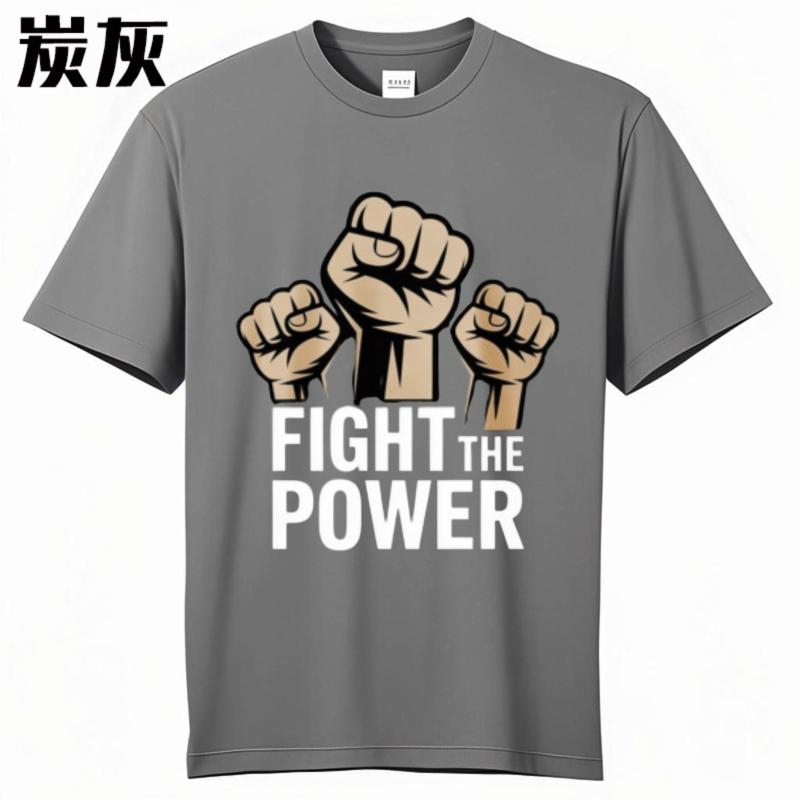 Atmungsaktives Jungen Sommer T-Shirt Vintage Fight The Power Fäuste erhoben Hiphop Für ihn T-Shirt Oversized T-Shirt Alltags-T-Shirt