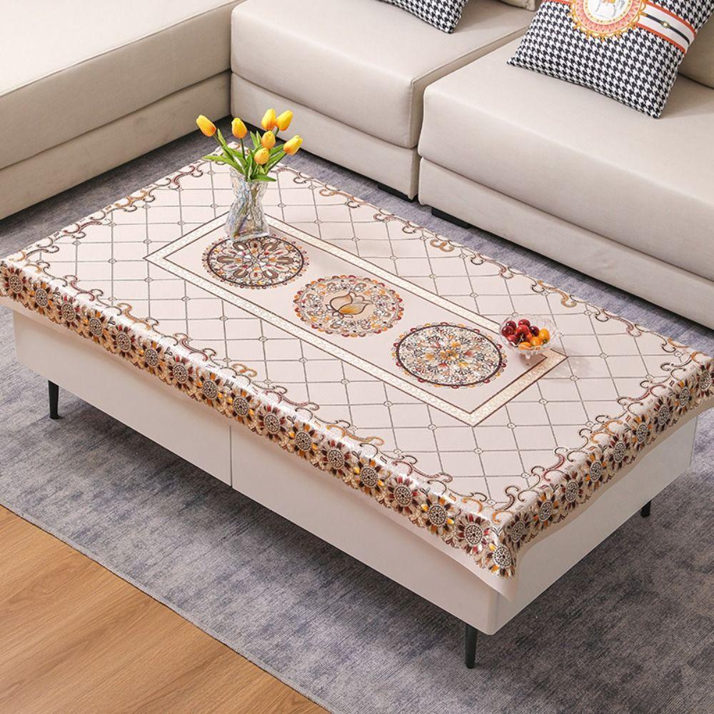 PVC Floral Tablecloth 90x150cm Dessert Table Cover Home Decoration Tea Table Cover  Wedding