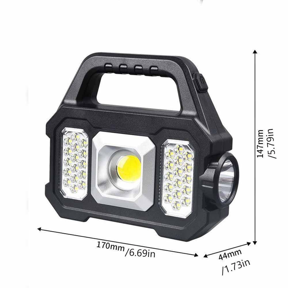 Zoomable Camping Work Light Waterproof Handheld  Flashlight Portable Solar Searchlight  Camping