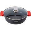 Casserole 24cm, Induction, Couvercle En Verre, Antiadhésive, Fonte d'Aluminium Wecook Ecostone Noir 51765