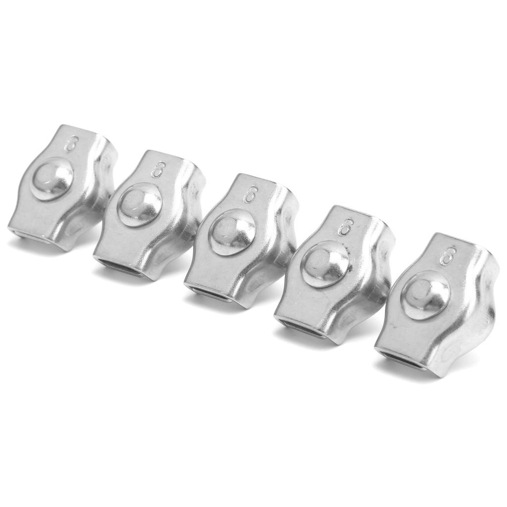5PCS Rope Clamp Simplex Stainless Steel Marine Hardware Fixation for Forestry Machinery6mm 0.24in