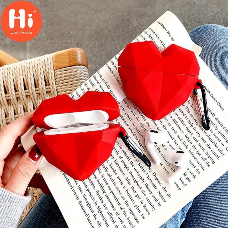 

Привет, милый 3D чехол для наушников в форме сердца с любовью для Airpods Pro, чехлы, защитный чехол для Apple Air Pods 1 2 3, силиконовые вкладыши с крючком
