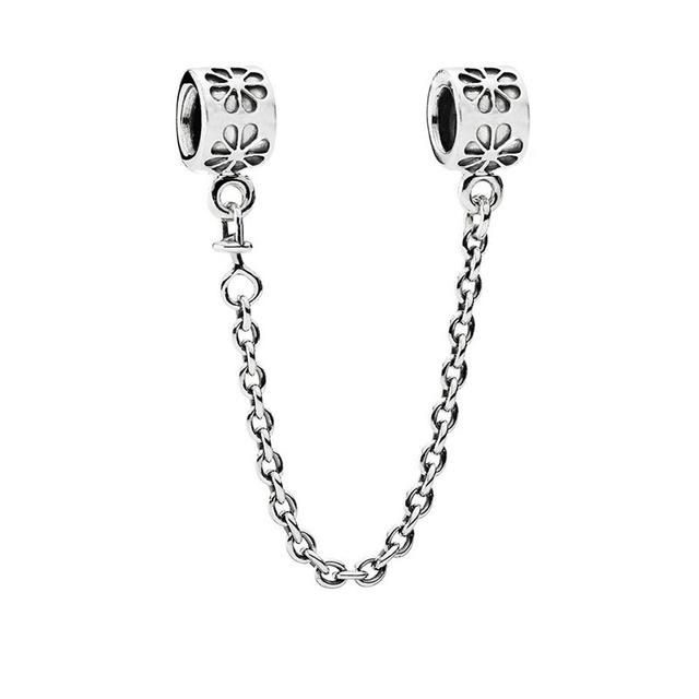 Safety Chain S925 Sterling Silver Charms Pendant European Bead Fit Original Charms Bracelet Chain Girl Women Jewelry Making