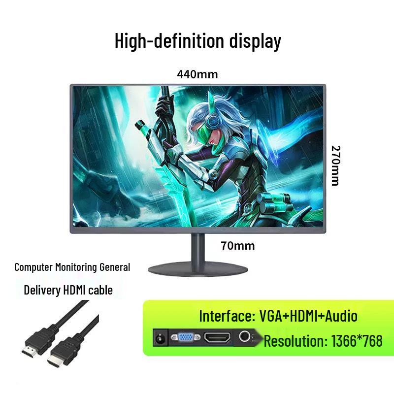 Ultra-thin HD LCD Desktop Monitor: 19, 20, 22, 24, 27-inch 4K Screen