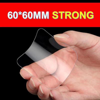 10 adet güçlü çift taraflı bant şeffaf su geçirmez duvar çıkartmaları sabit yama banyo ev dekorasyon Nano sihirli bantlar 60*60MM