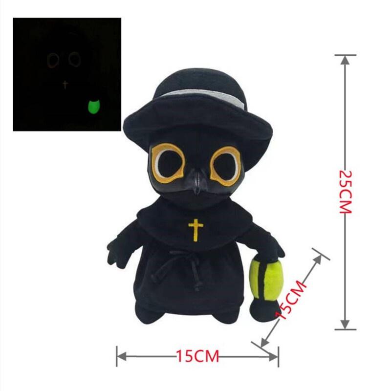 

Luminous Plague Doctor Plush Toy Soft Stuffed Doll Halloween Decor Kid Gift Xmas