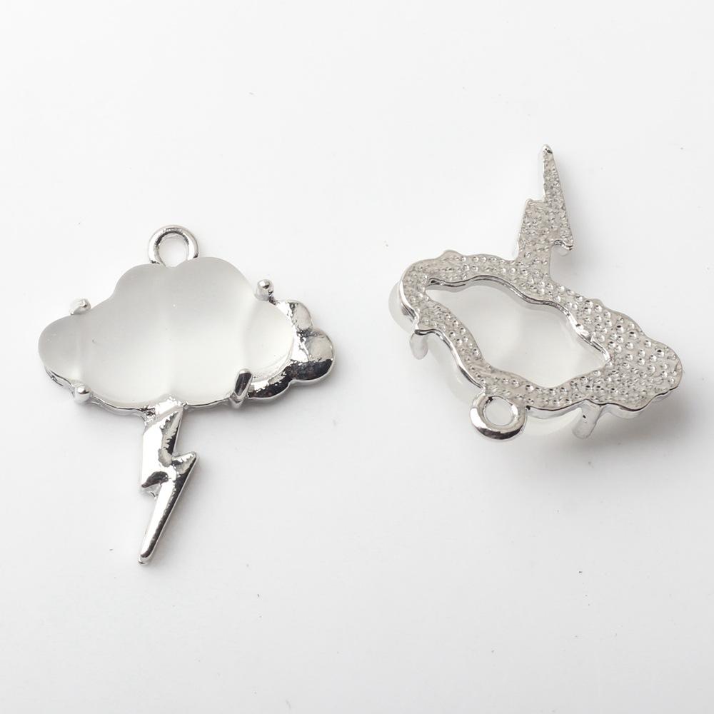 Matted Resin and Zinc Alloy Cloud Charms for Earrings and Necklaces Resin Charms for Jewelry Making 10pcs/lot