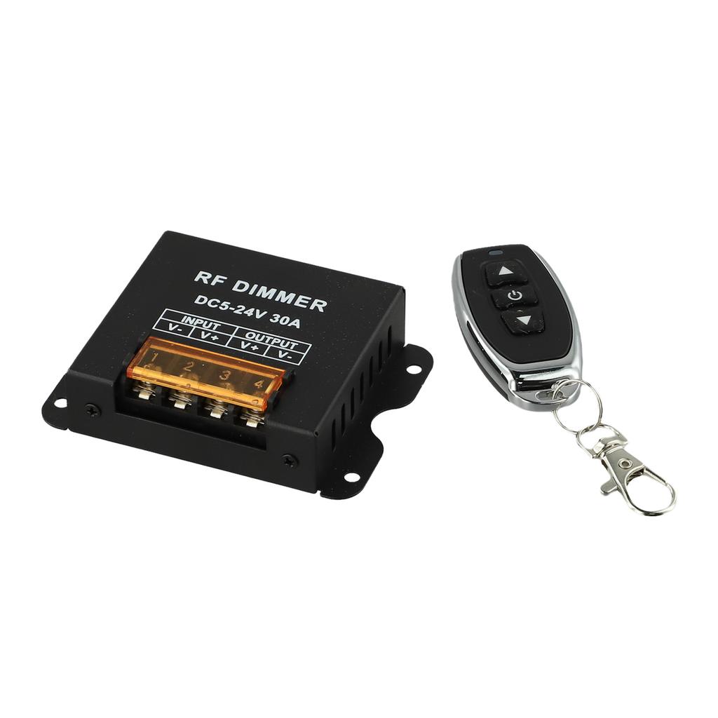 DC 12V 24V LED Dimmer with RF Wireless Remote Control Full Range Brightness Adjustment for Light Strips and More