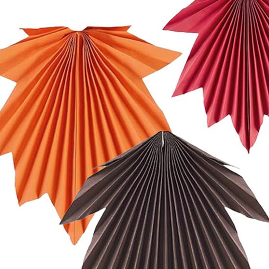 9 Pcs Fall Party Maple Leaves Paper Fans Rustic Hanging Paper Fan Decoration for Autumn Thanksgiving Birthday Baby Shower Wedding Decor
