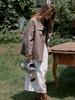 Lenina Baylin Cape Trench Coat_Khaki Gray