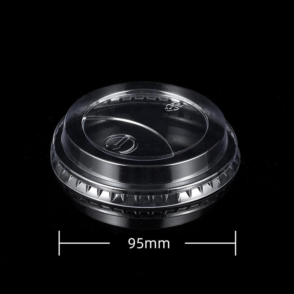 PET Disposable Clear Plastic Cold Drink Cup with Lid, 98 Caliber for Coffee, Milk Tea, Lemon Tea, Ice.