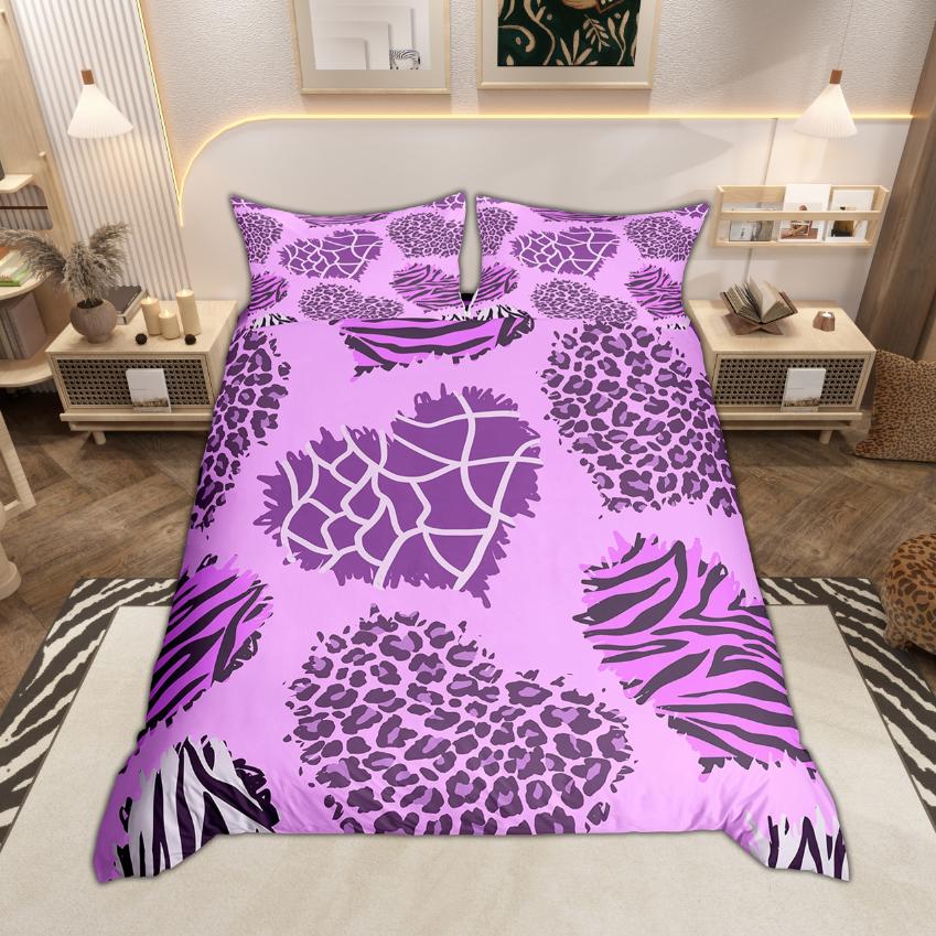 Homewish Leopard Print Duvet Cover Set Cheetah Print Quilt Cover Set Animal Theme Bedding Wildlife Bedroom Room