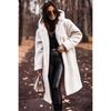 Autumn and Winter Fashion Long Solid Color Long Sleeve Stuffed Women's Coat