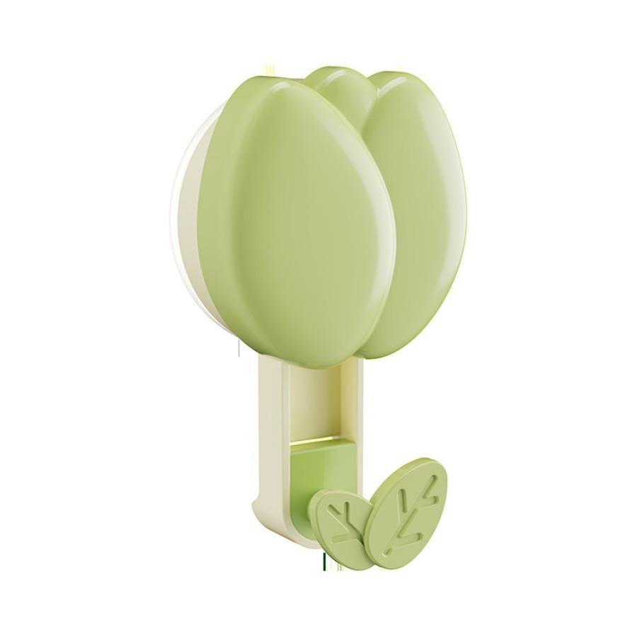 Tulip Suction Cup Hooks Towel Rack No Drill Adhesive Hook Wall Mounted for Kitchen Bathroom, Vacuum Suction No Fall Off Heavy Duty
