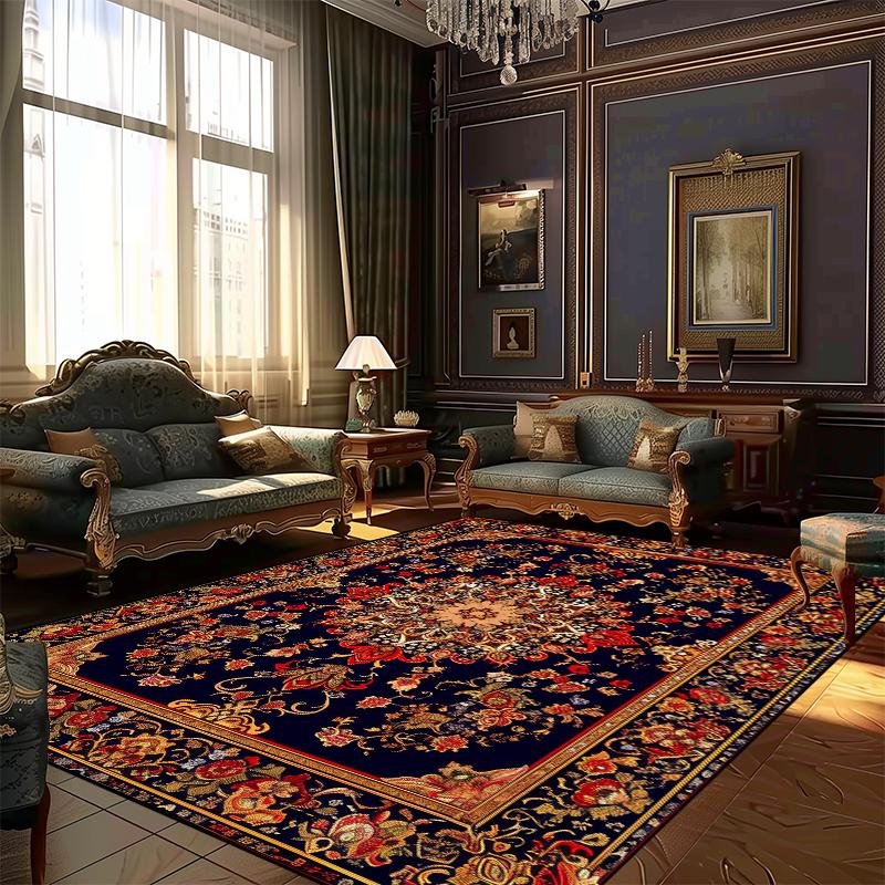 Persian Style Rugs for Living Room Decoration Carpet Large Area Bedroom Anti-slip Floor Mat Washable Lounge Rug Customized Size