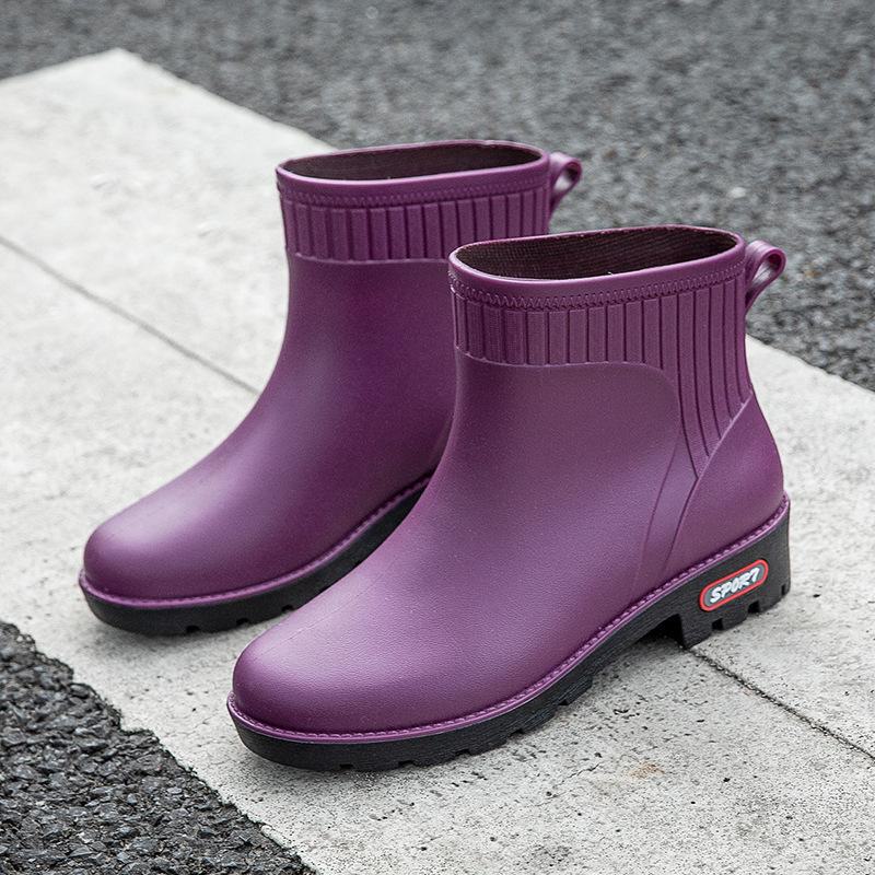 Women's Waterproof Warm Velvet Rain Boots - Stylish, Non-Slip, Wear-Resistant Rubber Shoes