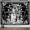 Moth Skull Tapestry Black Goth Tapestries Horror Skeleton HippieTapestry Wall Hanging Room Decor Aesthetic Party Backdrops