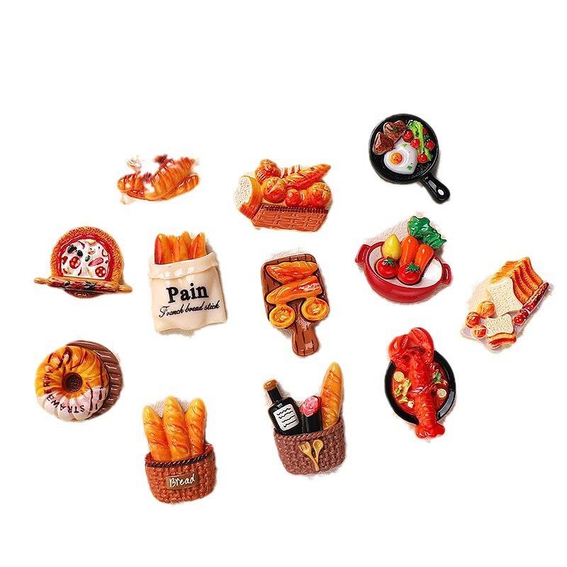 DIY Cartoon Resin Accessories: Bread, Fries, Cream, Hair Clips, Shoe Buckles & Stickers