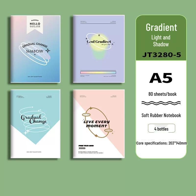 Soft Leather Student Notebook - A5/B5 Lined, Thick Cartoon Diary