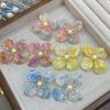 2026 Transparent Flower Earrings Female Super Fairy Ice Crystal Petal Stud Earrings Small Fresh Temperament Versatile Earrings