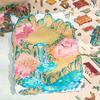 4 Sheets/bag Sticker Lanshan Dream Series Landscape Sticker Handmade DIY 3D Landscape Collage Sticker Decoration Paper