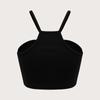 Women's Sexy Tight Strapless Cross Ultra Short Love Circle Sleeveless Vest Top