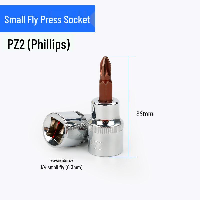 Screwdriver Socket Set: 1/4 Inch (6.3mm) Hex, Cross, Slotted, Pozi, Torx Bits