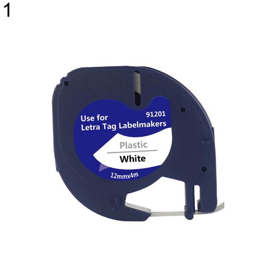 Plastic Label Tape 12mmx4m Compatible for DYMO Letra Tag 100H 100T 2000 Printer