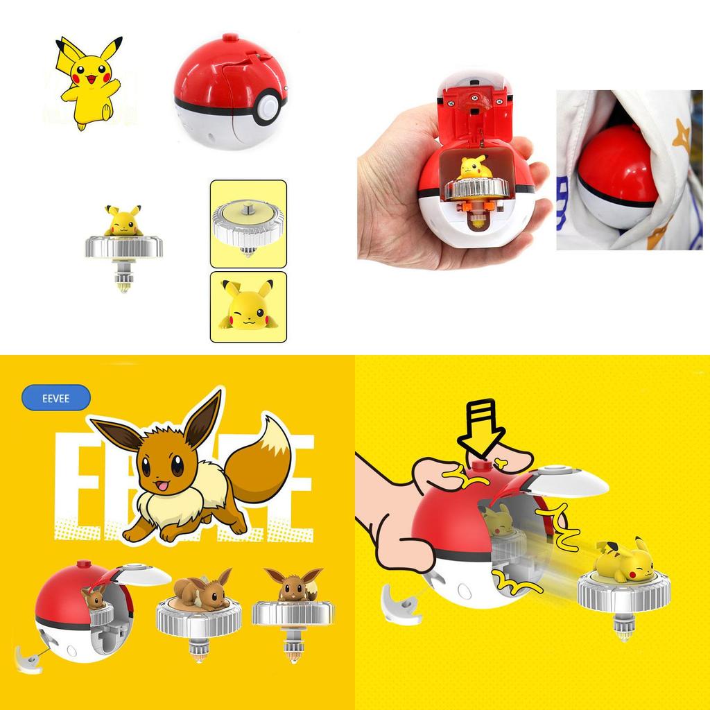 Pokemon Transforming Toy Pikachu Charmander Spinning Battle Gyro