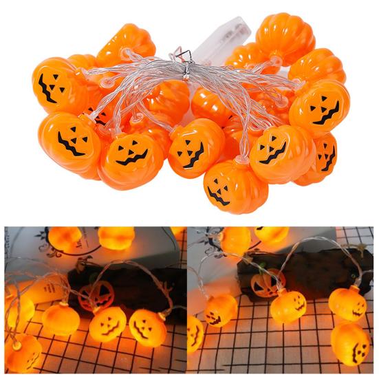 Halloween Light String 3D Pumpkin Design Easy to Use Battery Operated LED Light String Indoor Outdoor Decoration