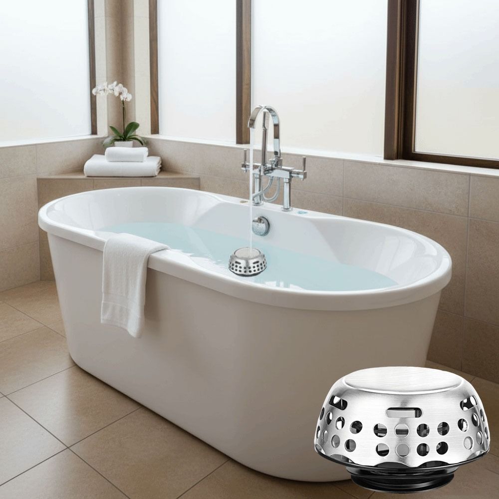 Stainless Steel Bathtub Filter Sink Leak-proof Anti-clogging Drain Basket Stopper Bouncing Core Insect-Proof