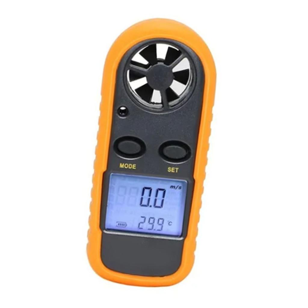 Pocket Digital Anemometer LCD Display Wind Speed Temperature Test Meter with Button Battery
