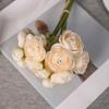 6Pcs Artificial Camellia with Stem Realistic Colorful Fake Rose Flower Wedding Home Office Table Centerpiece Faux Floral Bouquet Flower Arrangement