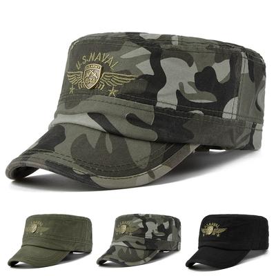 Men's Cotton Camouflage Baseball Cap Spring and Autumn Outdoor Sunscreen Flat Top Hat Women Leisure Sports Hats Military Caps