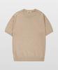 MANNERGRAM Upw Washable Cotton Round Short Sleeve Knit Light Beige