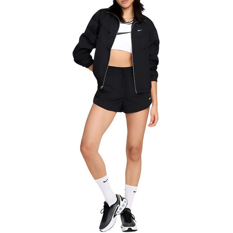 Nike Windrunner Webjacke Lockerer Schnitt Damenjacken Schwarz Weiß FV6305-010